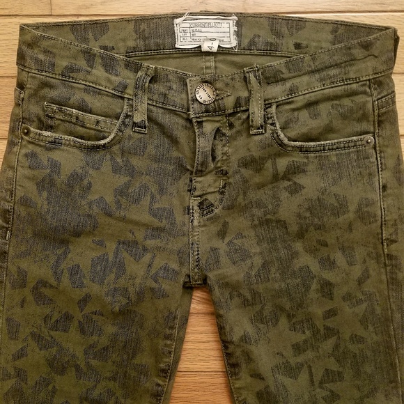 Current/Elliott Star print green skinny jeans - Picture 3 of 8